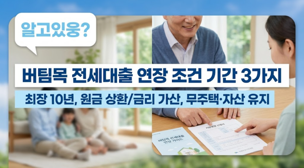 버팀목 전세대출 연장 조건