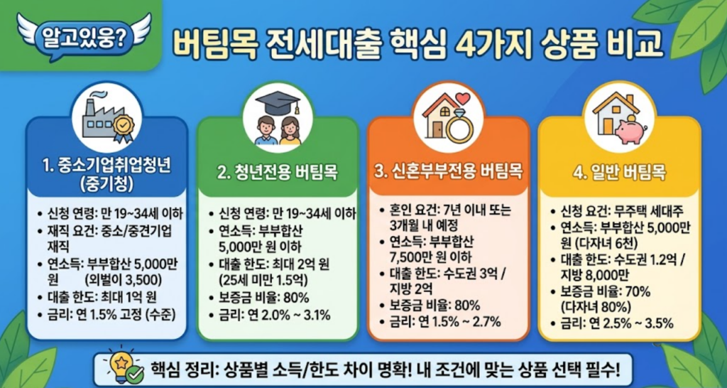 버팀목 전세대출 조건 종류