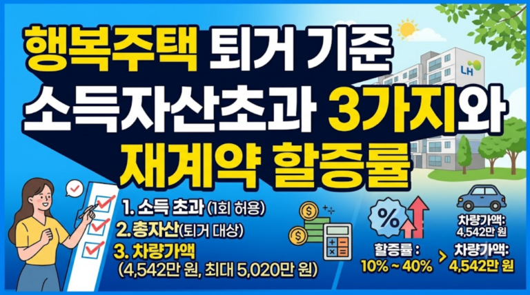 행복주택 퇴거 기준 소득자산초과 3가지와 재계약 할증률 (2026)