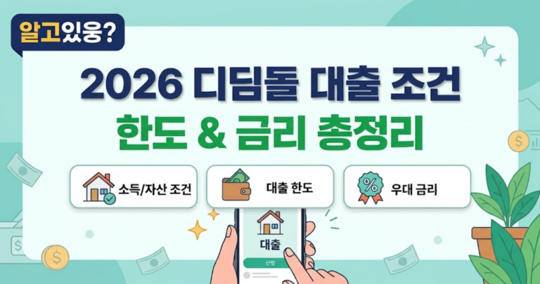 디딤돌 대출 조건 한도 금리 핵심3가지 (2026)