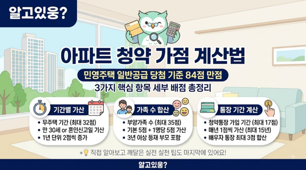 아파트 청약 가점 계산법 핵심정리