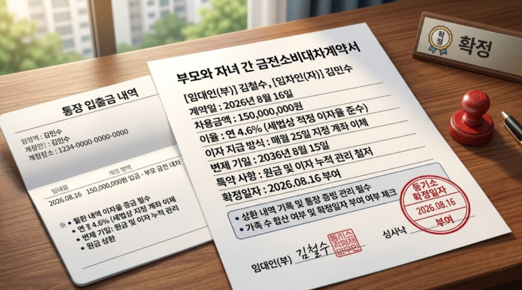 자녀 차용증 서류작성
