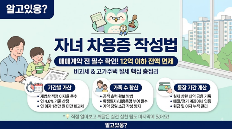 자녀 차용증 작성법 증여세 면제 3가지