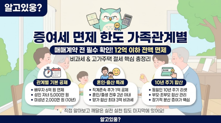 증여세 면제 한도 가족관계별 3가지